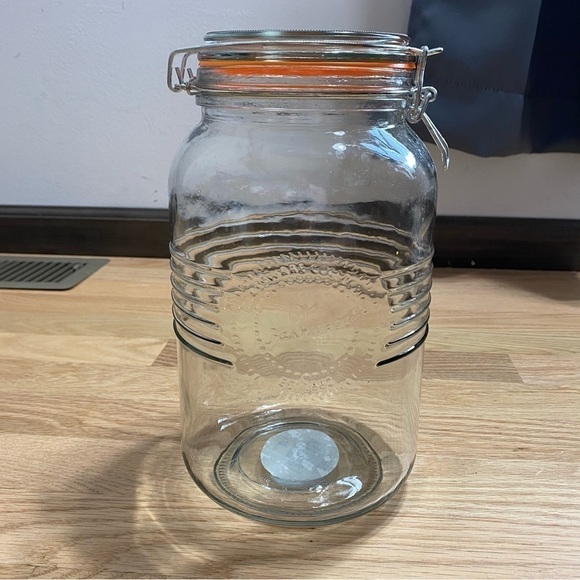 Large Glass Canister Kitchen Home Storage Lidded Barrel Clear - Picture 2 of 8